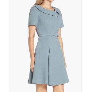 Gal Meets Glam Collection M Fit & Flare Dress Collared Womens Lined Sz 14